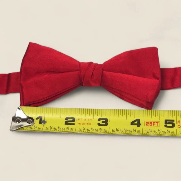 Rare Christian Dior Red Silk Bow Tie Paris Made in USA Adjustable BOXED VTG - Picture 8 of 15